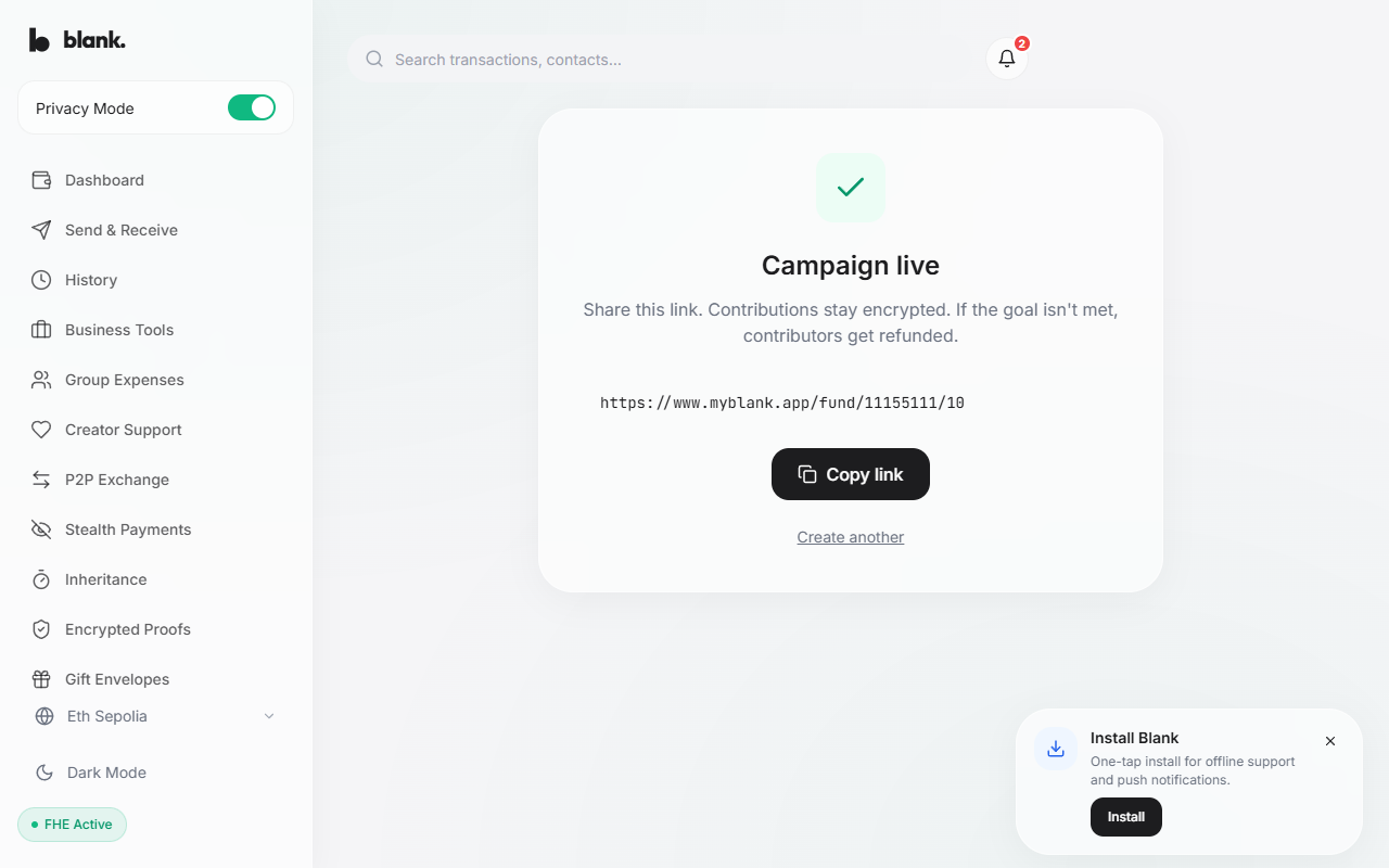 Crowdfund create